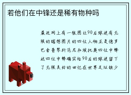 若他们在中锋还是稀有物种吗